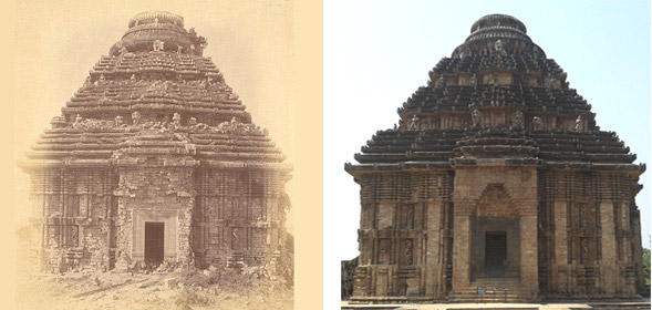 Old and new view of the Jagamohana